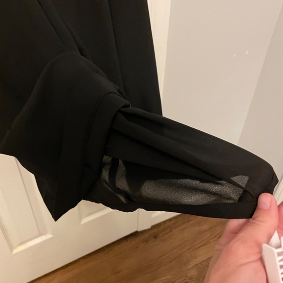 Loft Pleated Skirt Dress Sz 6 Black Zip Up - Picture 10 of 12